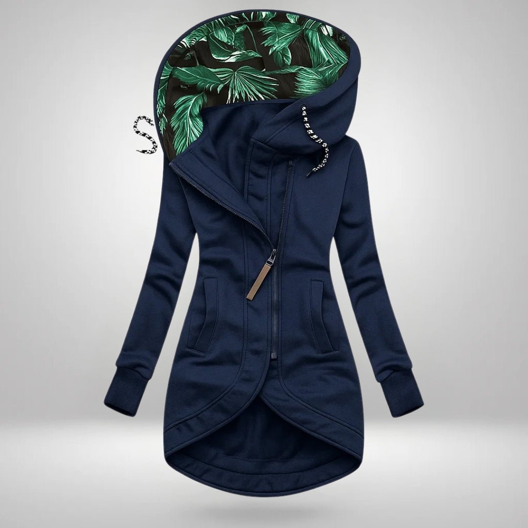 Women's Zip Hoodie Jacket - Navy Blue