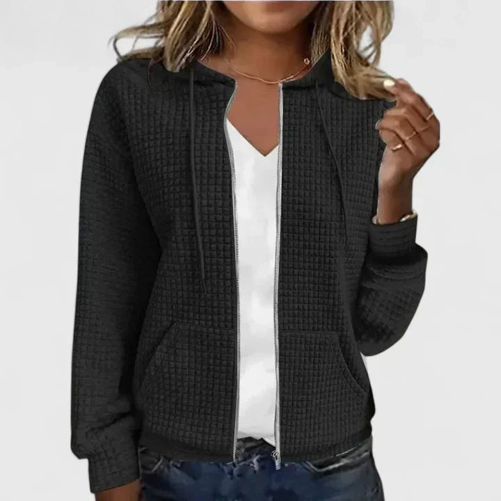 Women's Zip-Up Hoodie - Black