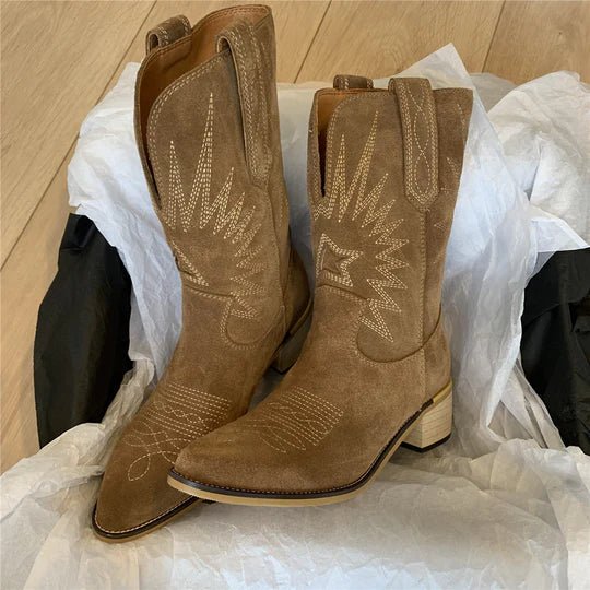 Women's Embroidered Western Ankle Boots
