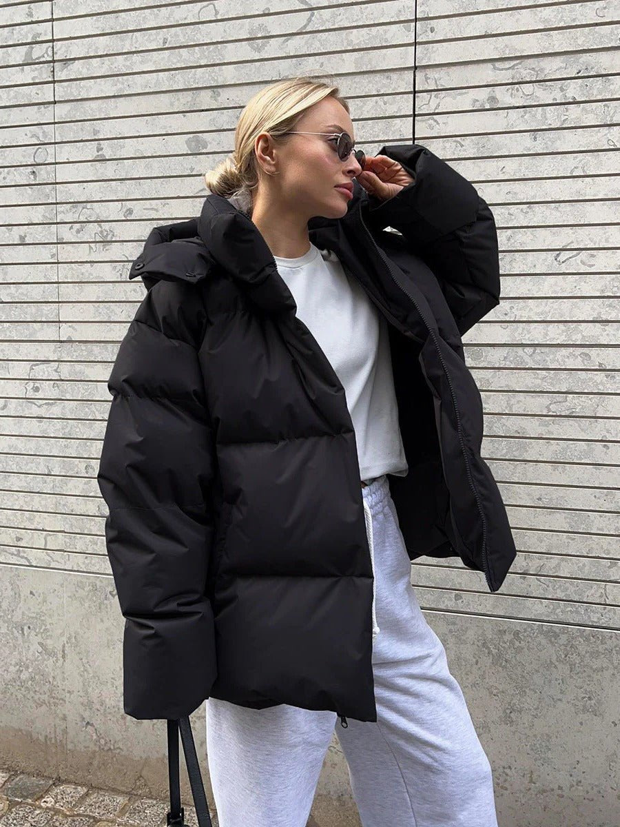 Women's Oversized Puffer Jacket - Black