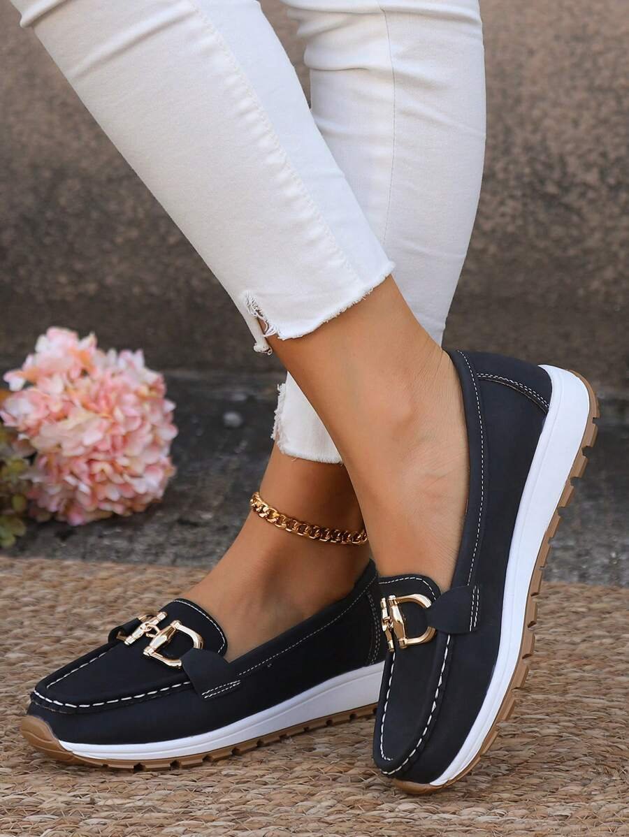 Women's Platform Loafers - Black