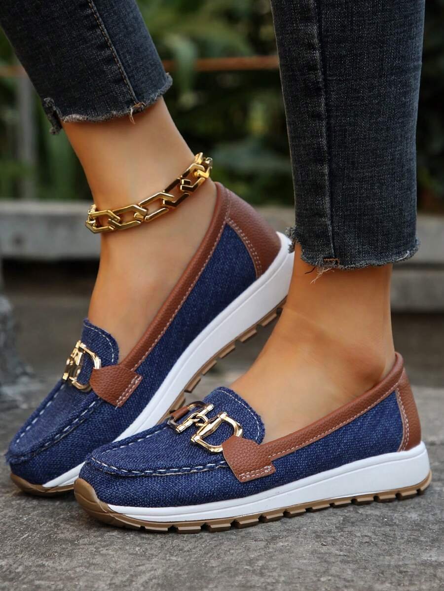Women's Platform Loafers - Navy