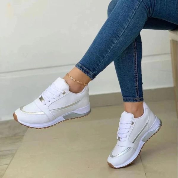 Women's Platform Sneakers - White
