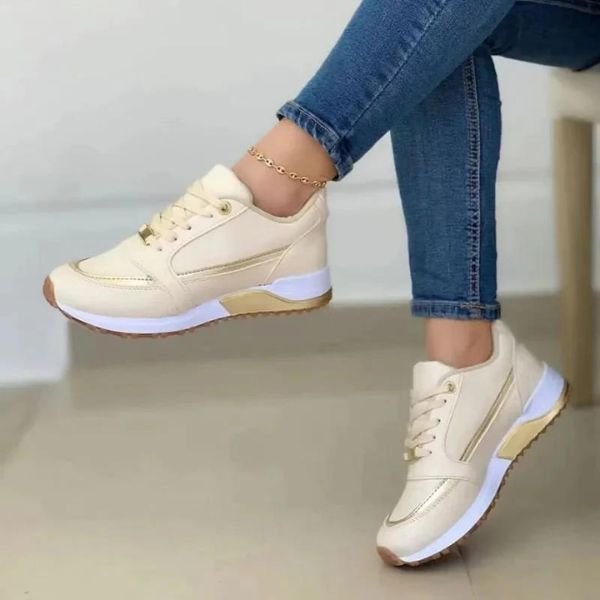 Women's Platform Sneakers - Gold