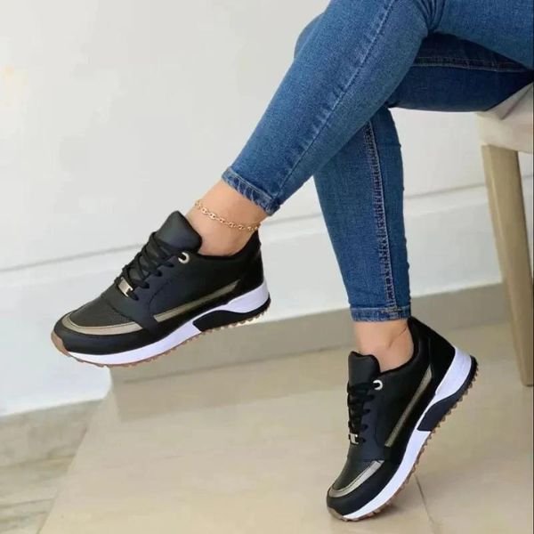 Women's Platform Sneakers - Black