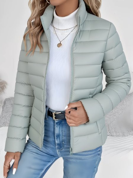 Women's Slim Puffer Jacket - Green