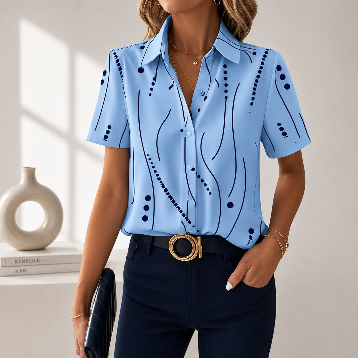 Women's Work Blouse - Blue