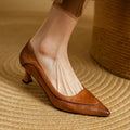 Kitten Heel Pumps - Brown
