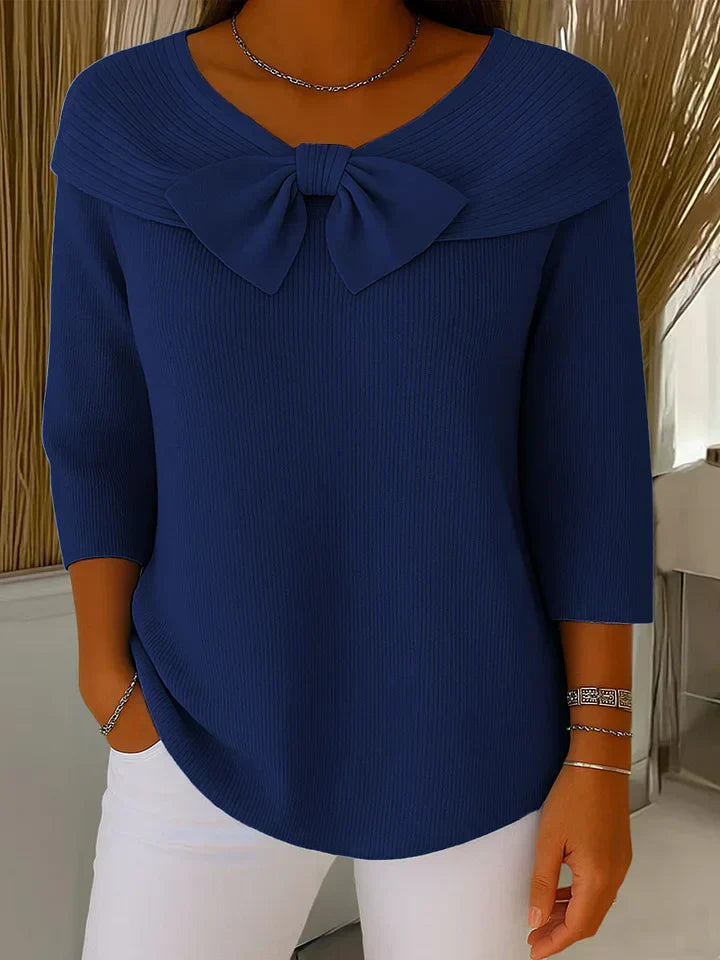 Lauren Women's Ribbed Bow Pullover Sweater 5