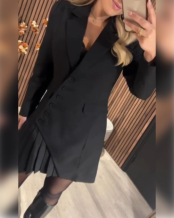 Pleated Blazer Mini Dress