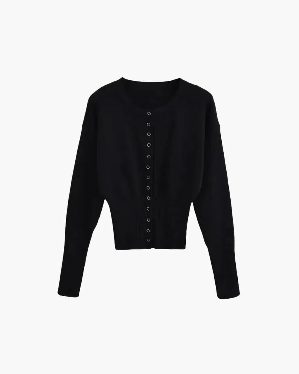 Women's Cropped Knit Cardigan - Black