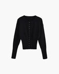 Women's Cropped Knit Cardigan - Black