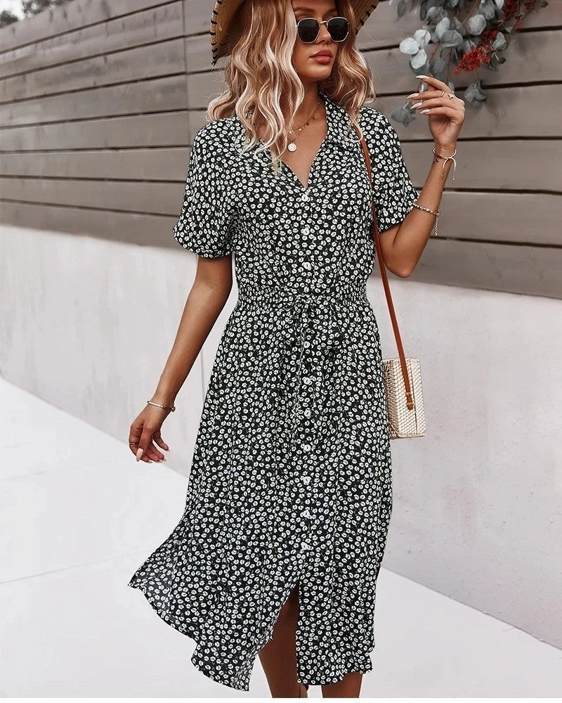 Floral Wrap Midi Dress