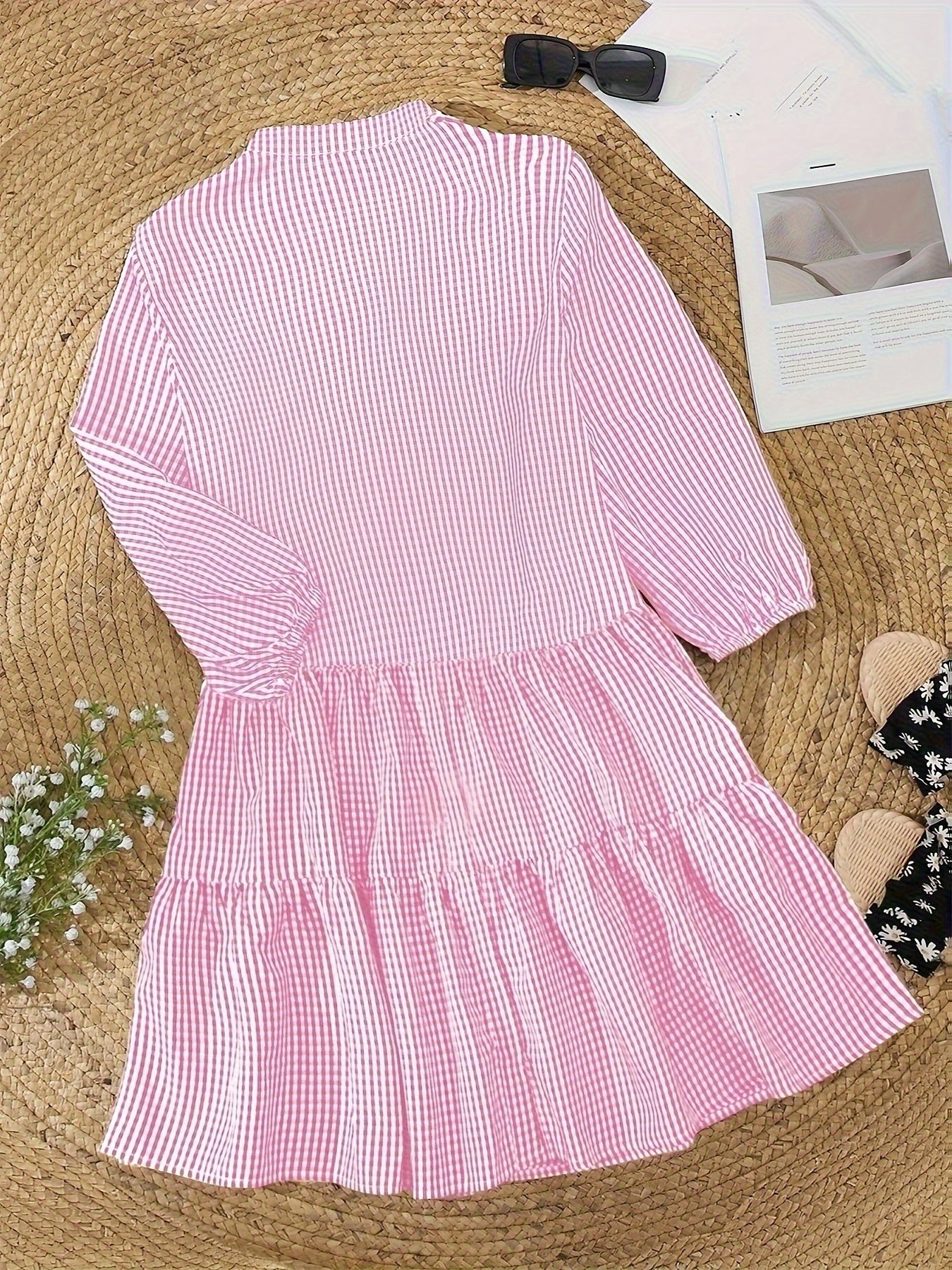 Gingham Tiered Mini Dress