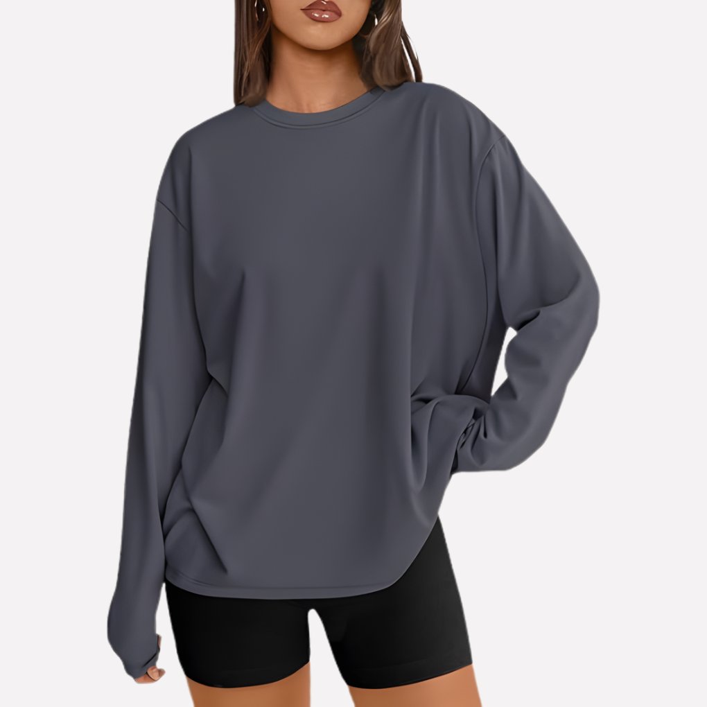Women's Oversized Crewneck Sweatshirt - Deep Gray