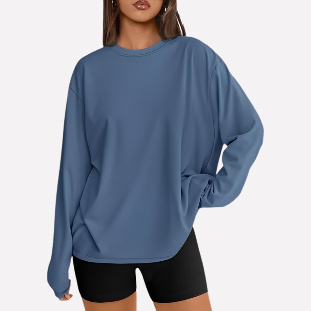 Women's Oversized Crewneck Sweatshirt - Haze blue