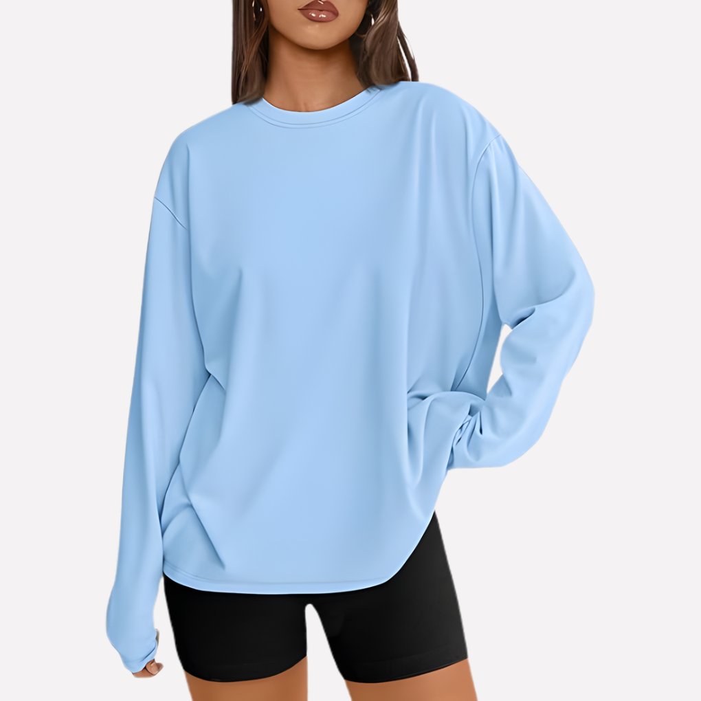 Women's Oversized Crewneck Sweatshirt - Skyblue