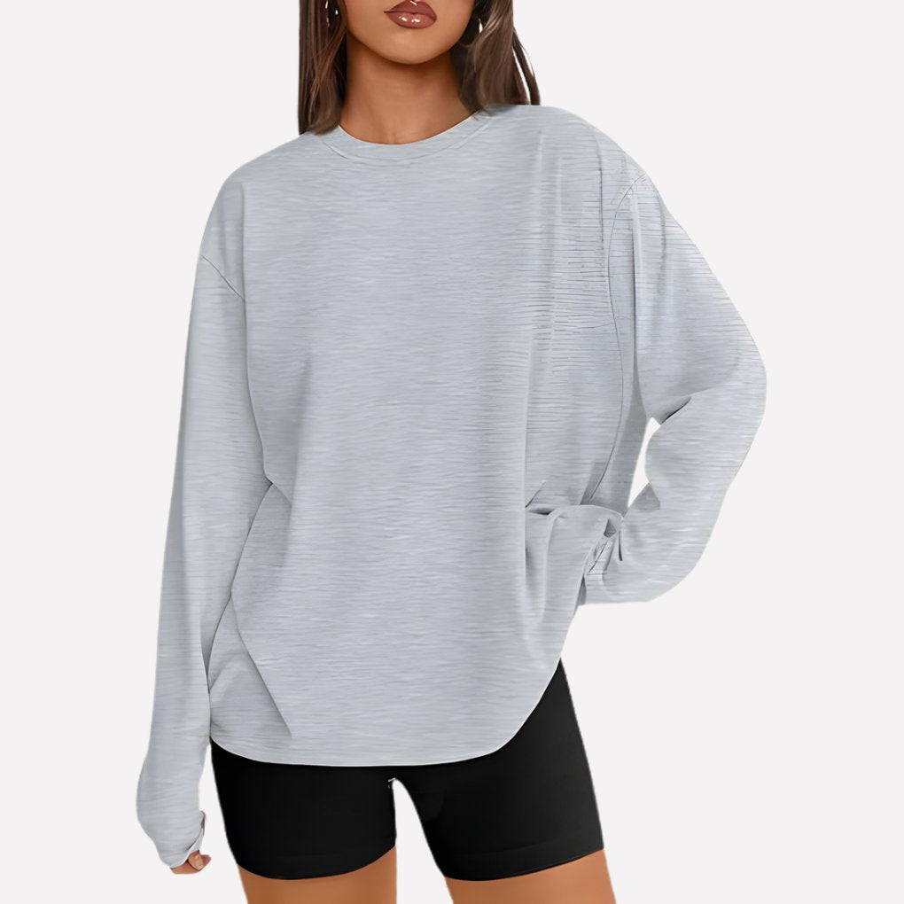 Women's Oversized Crewneck Sweatshirt - Light gray