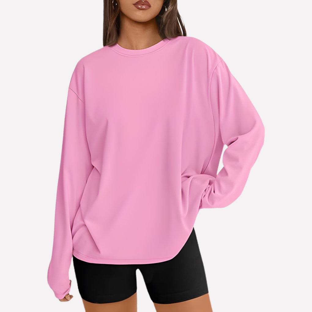 Women's Oversized Crewneck Sweatshirt - Pink