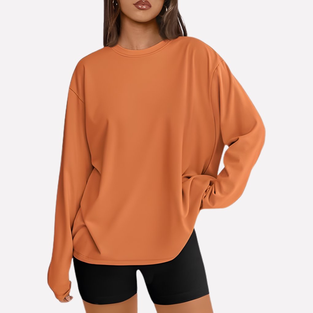 Women's Oversized Crewneck Sweatshirt - Orange