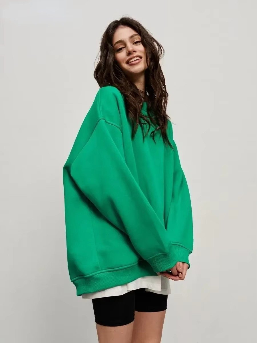 Women's Oversized Crewneck Sweatshirt - Bright Green