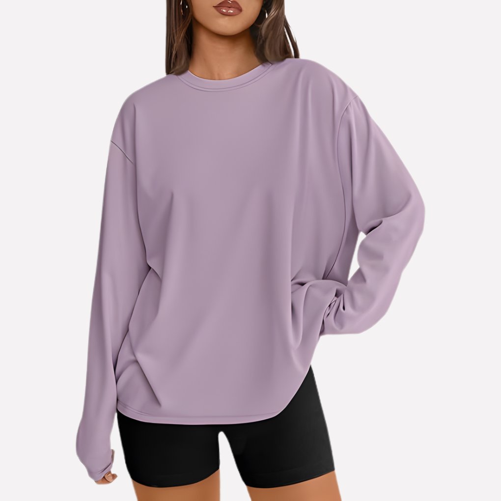 Women's Oversized Crewneck Sweatshirt - Purple
