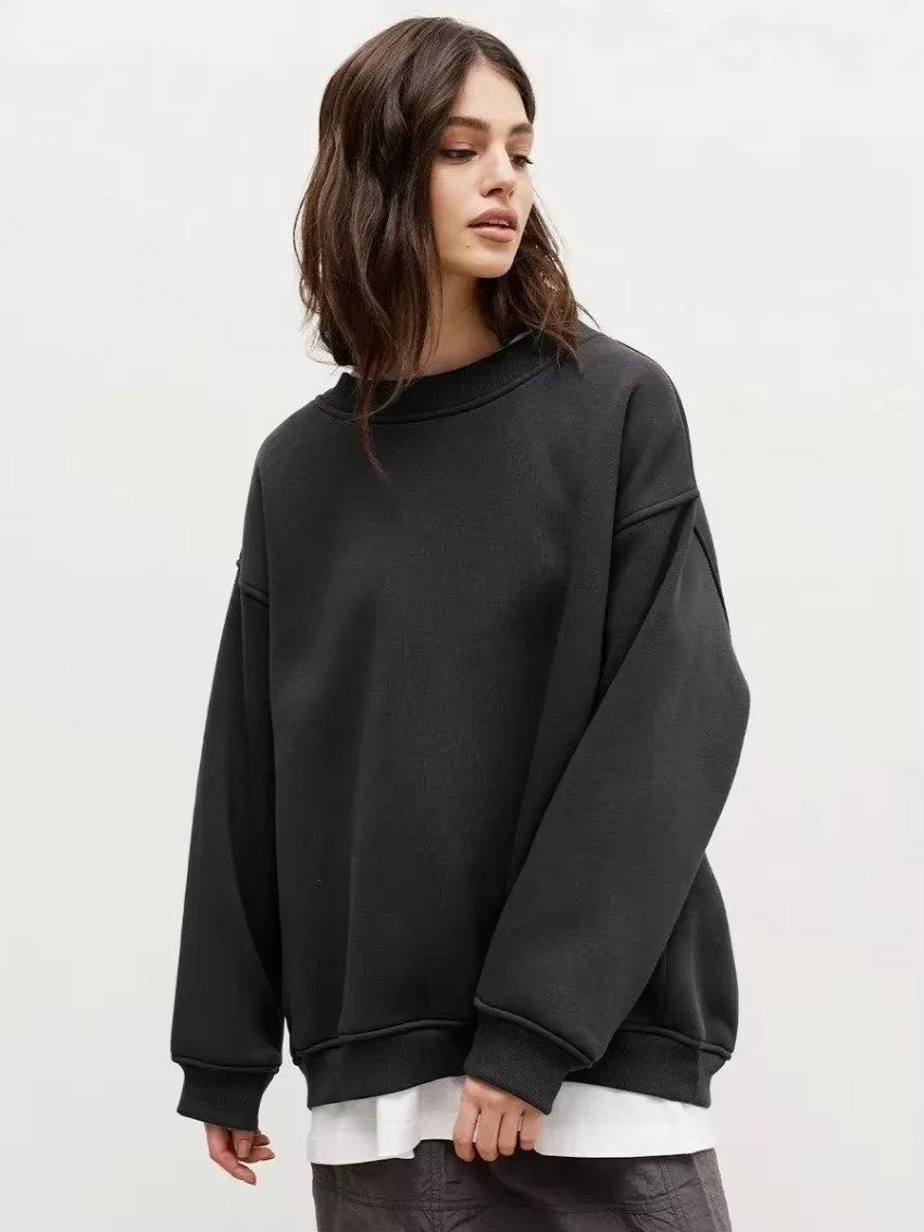 Women's Oversized Crewneck Sweatshirt - Dark Gray