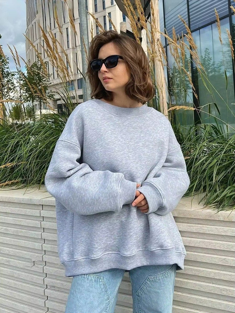 Women's Oversized Crewneck Sweatshirt - Acid Gray