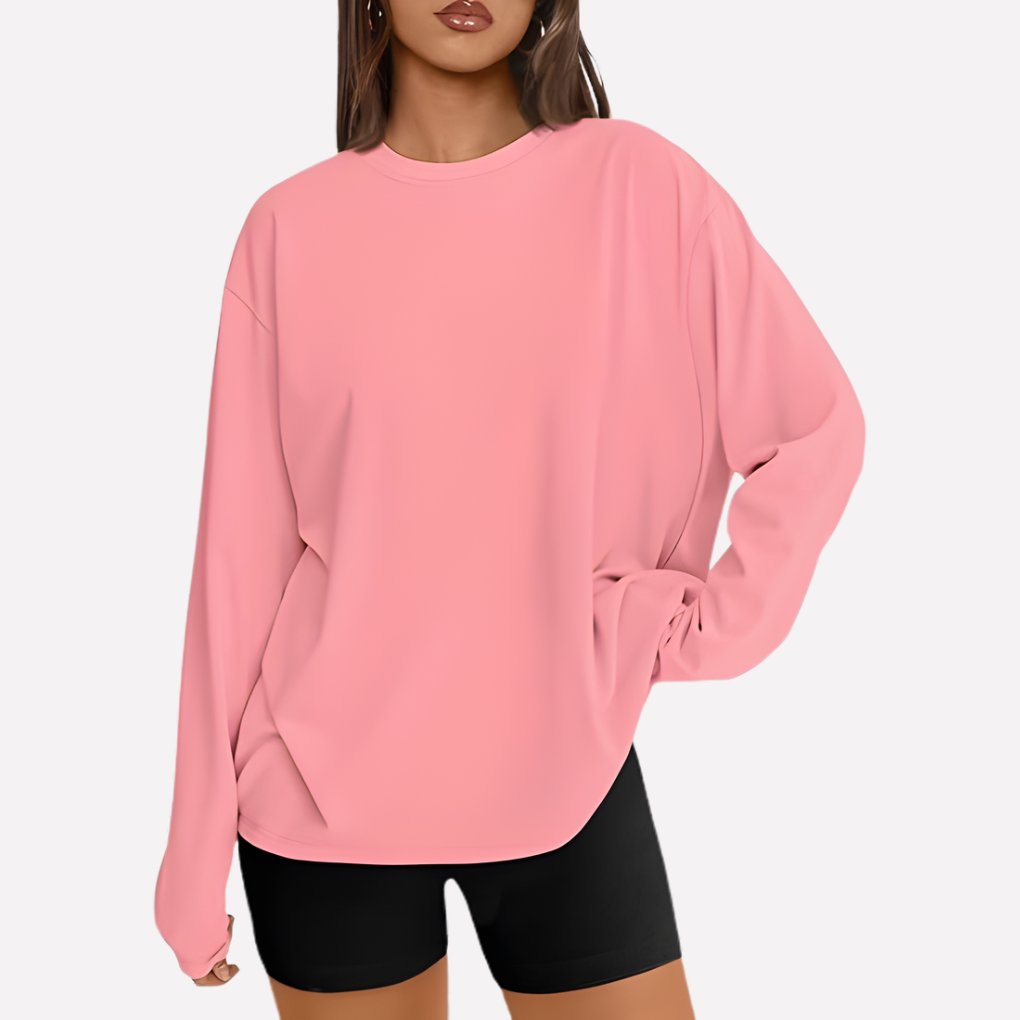 Women's Oversized Crewneck Sweatshirt - Coral