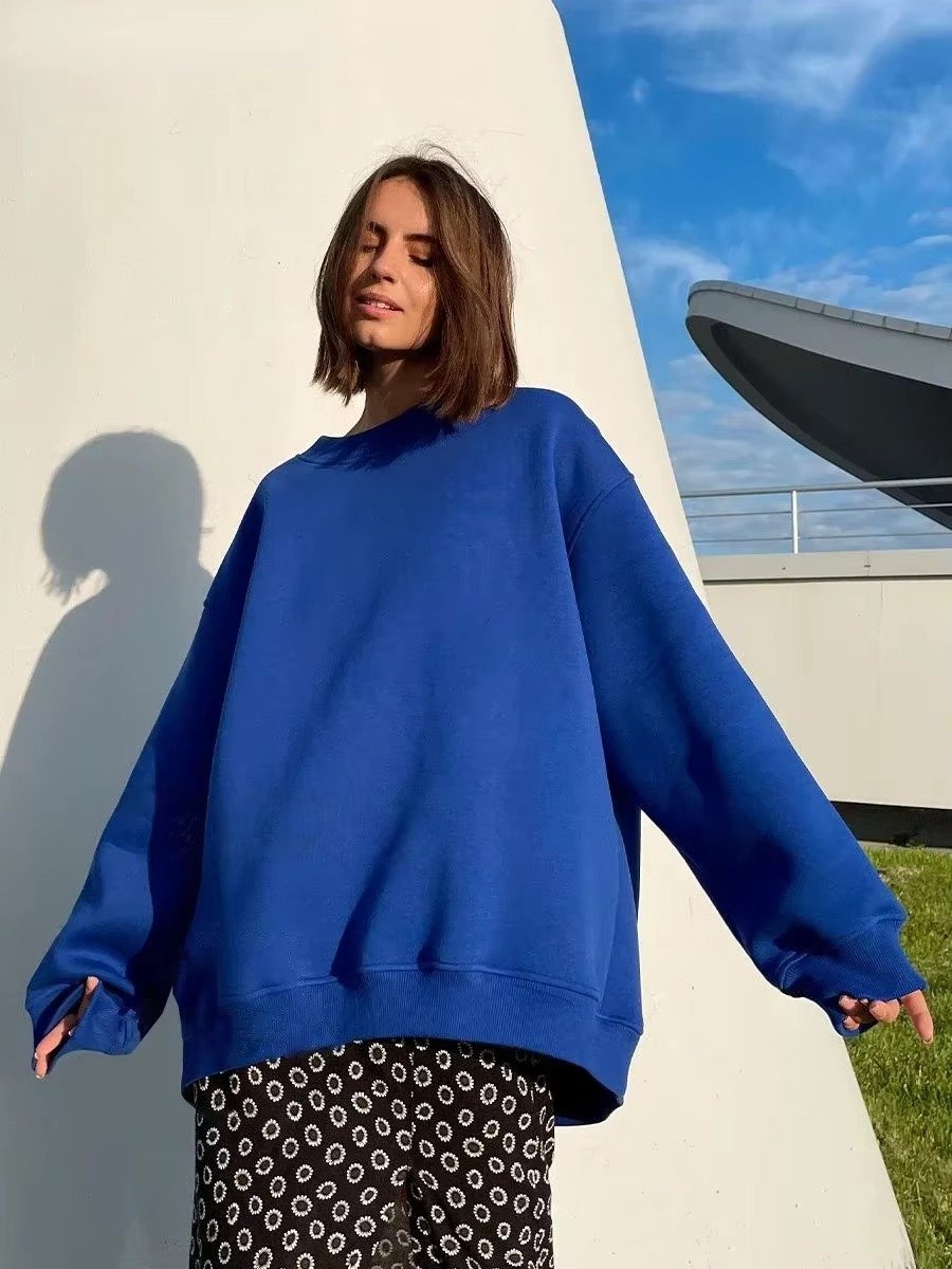 Women's Oversized Crewneck Sweatshirt - Blue