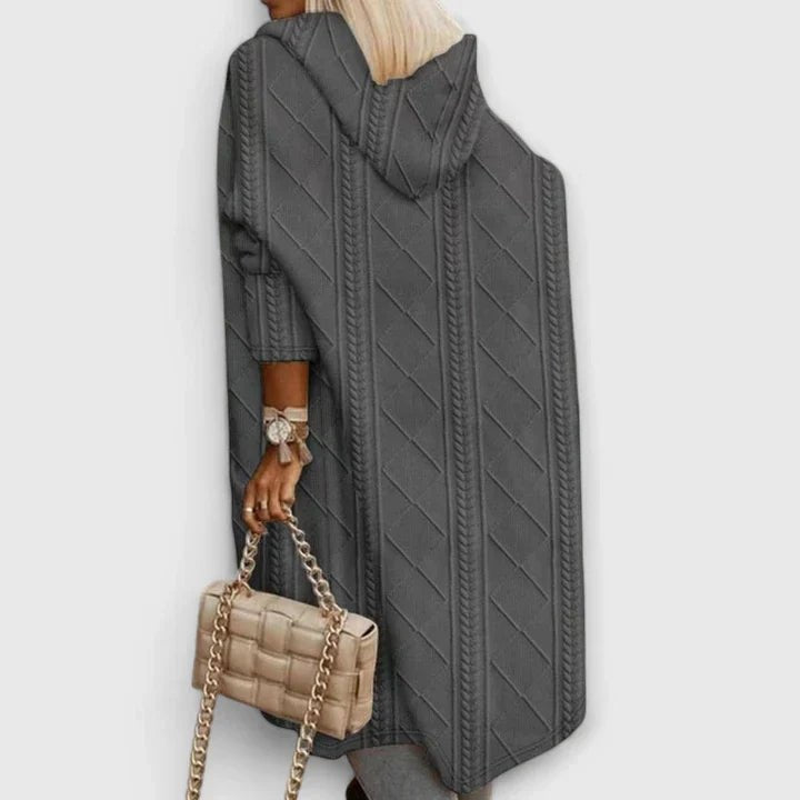 Women's Oversized Knit Cardigan Coat - Gray