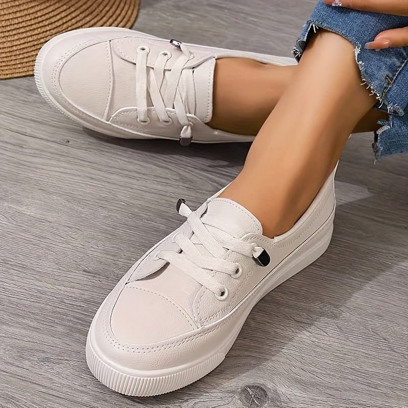 Women's Platform Sneakers - Beige
