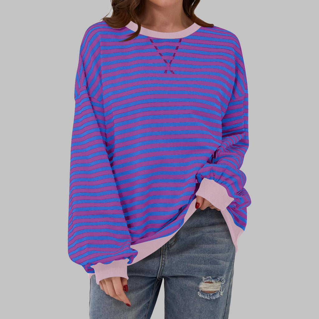 Women's Striped Oversized Sweatshirt