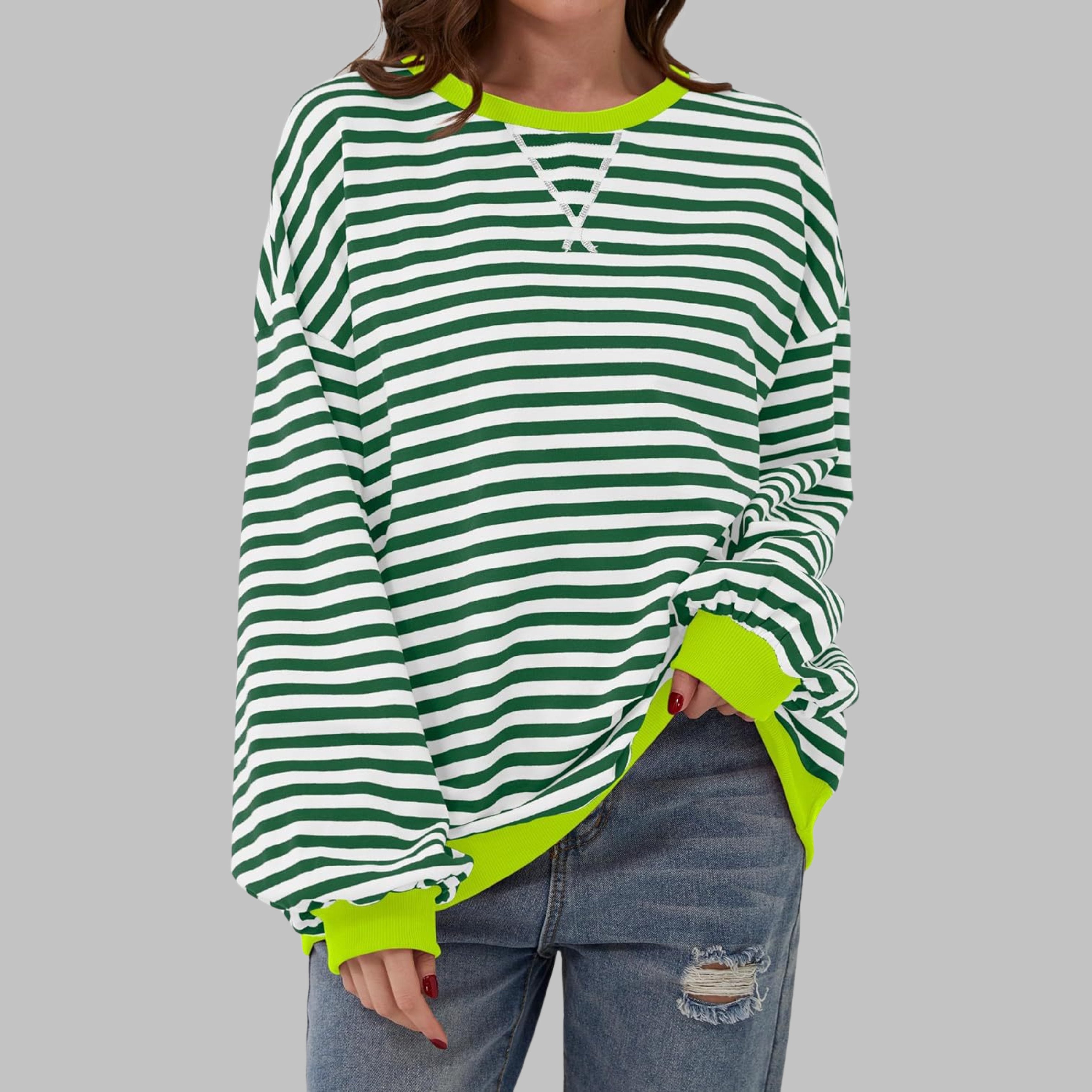 Women's Striped Oversized Sweatshirt