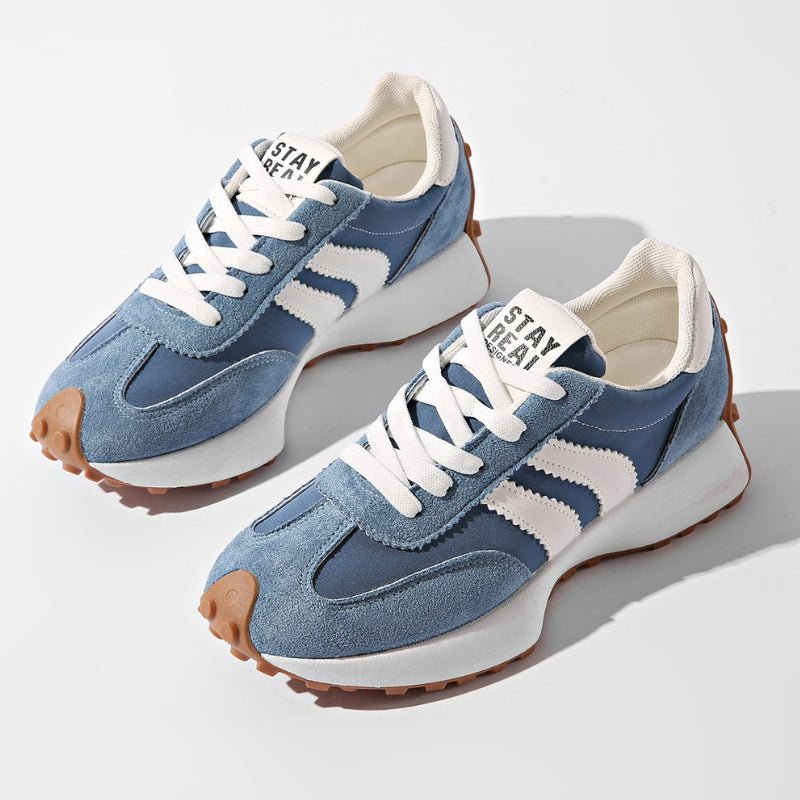Women's Striped Platform Sneakers - Blue