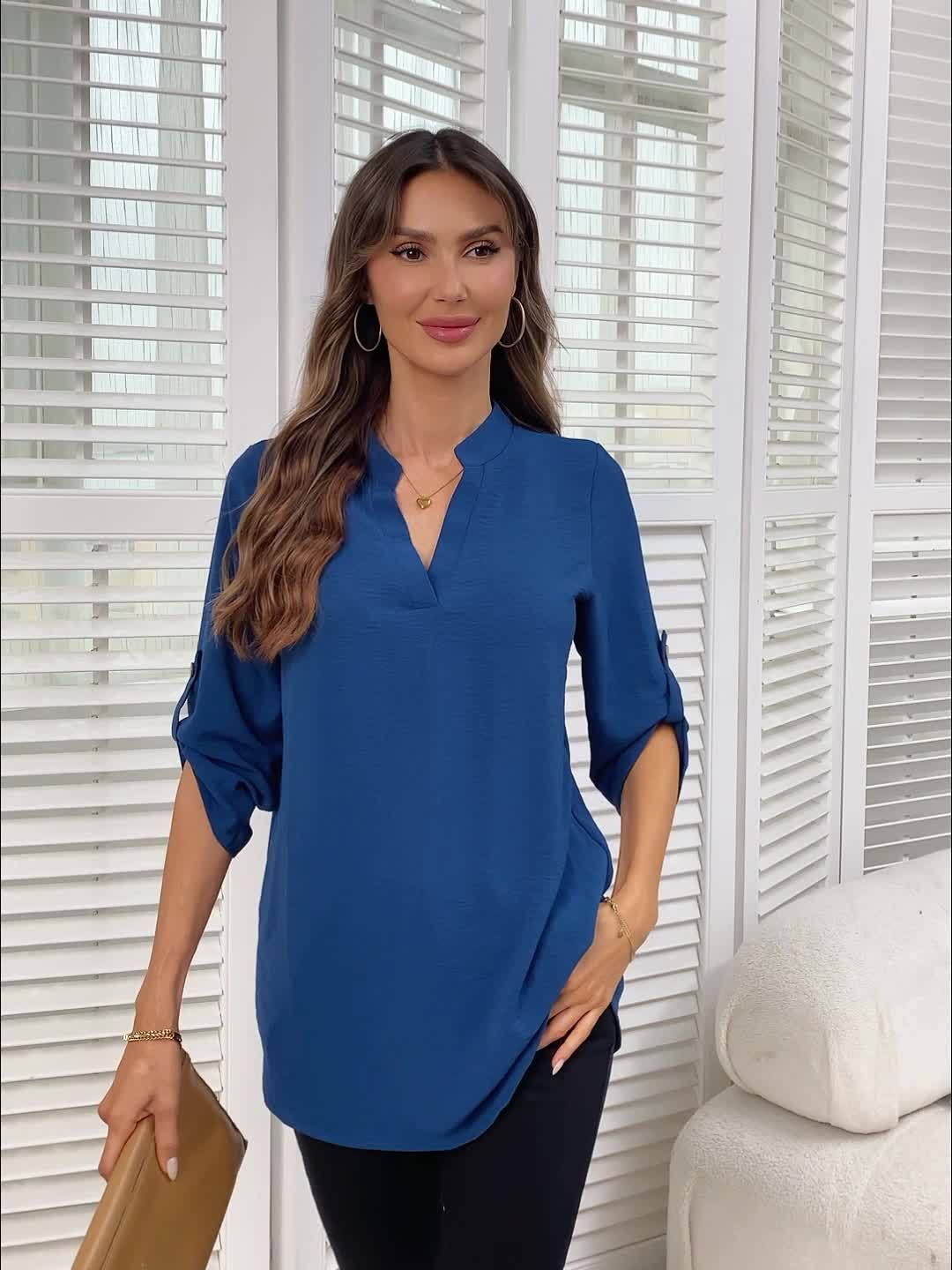 Women's V-Neck Tunic Blouse