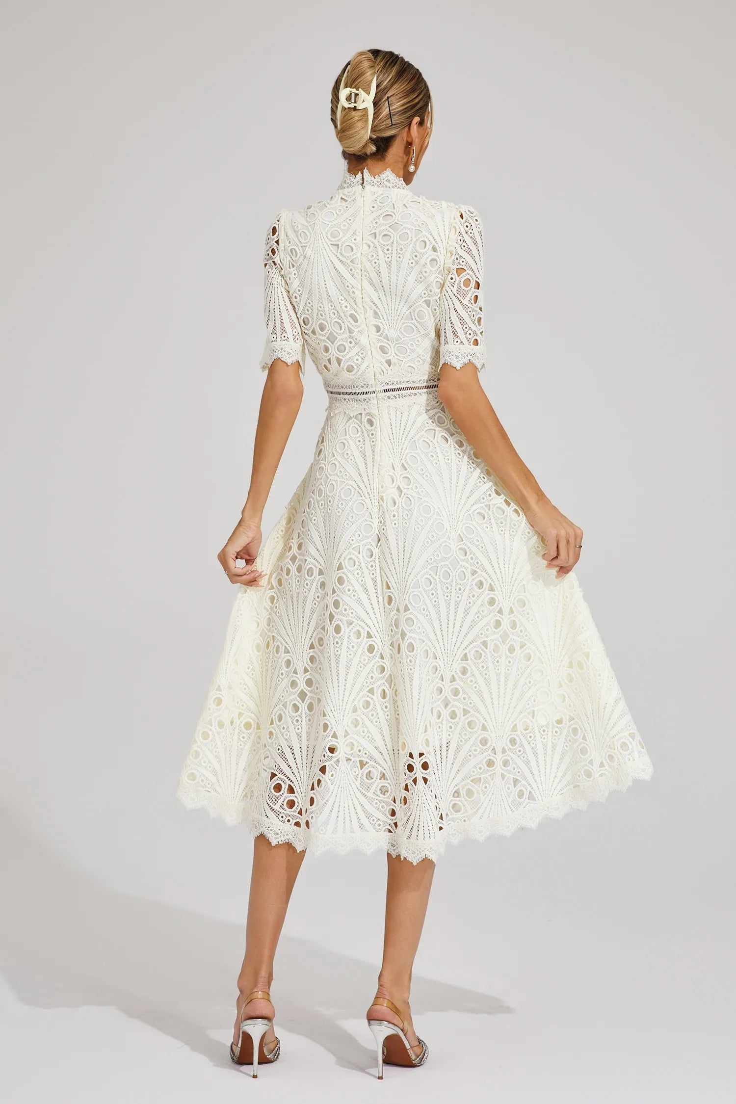 Wedding Guest Lace Midi Dress