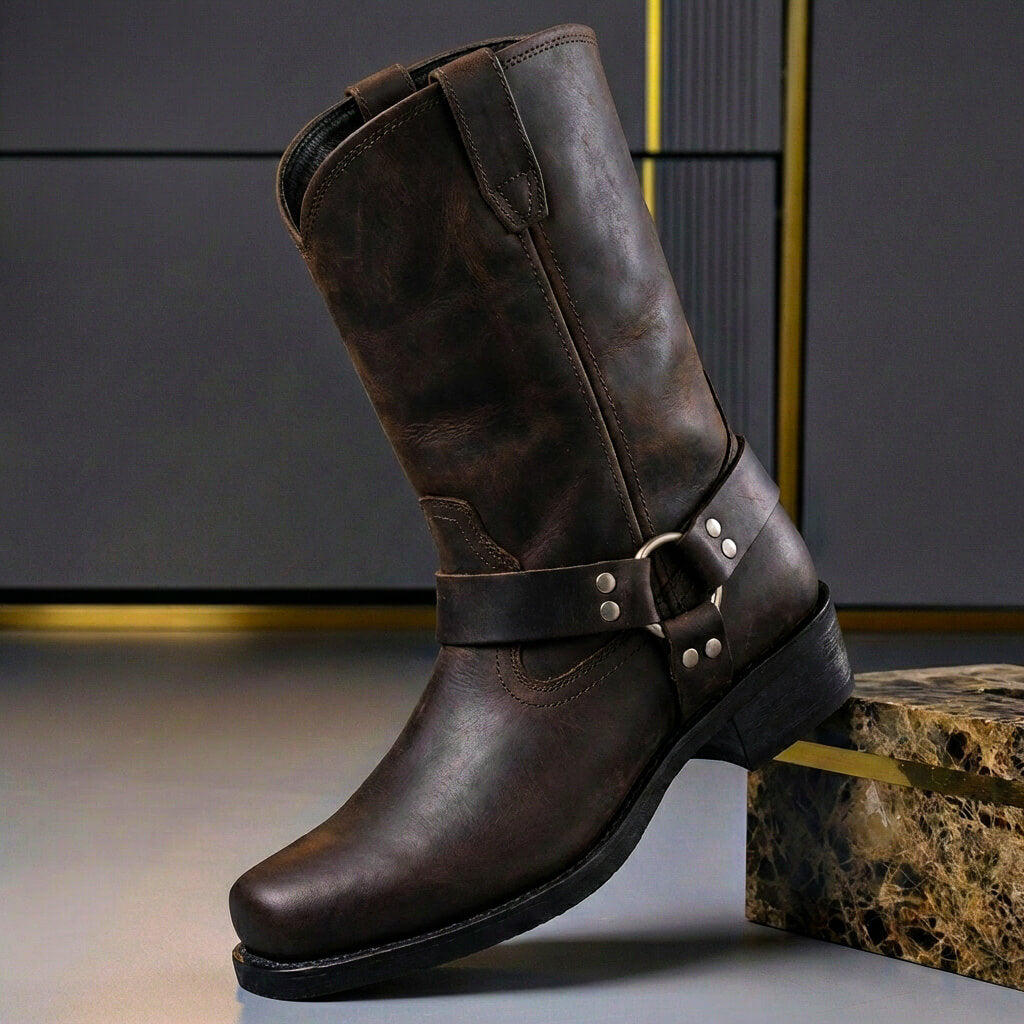 Liam Men's Leather Harness Ankle Boots 2