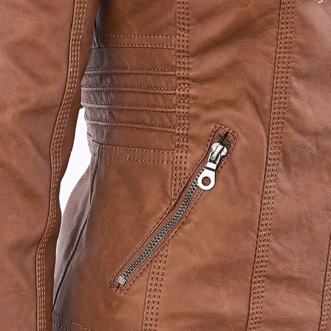 Women's Faux Leather Moto Jacket