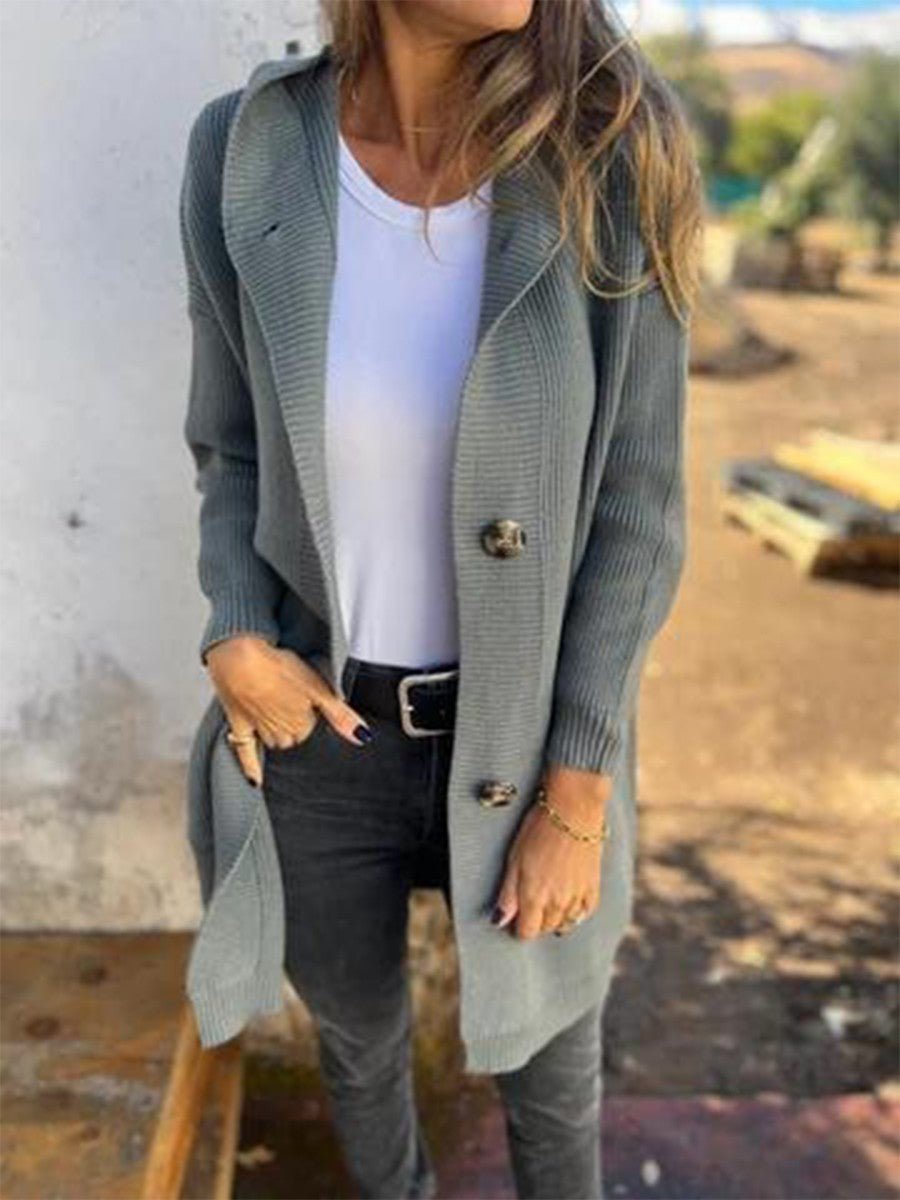 Women's Knit Cardigan - Dark Gray