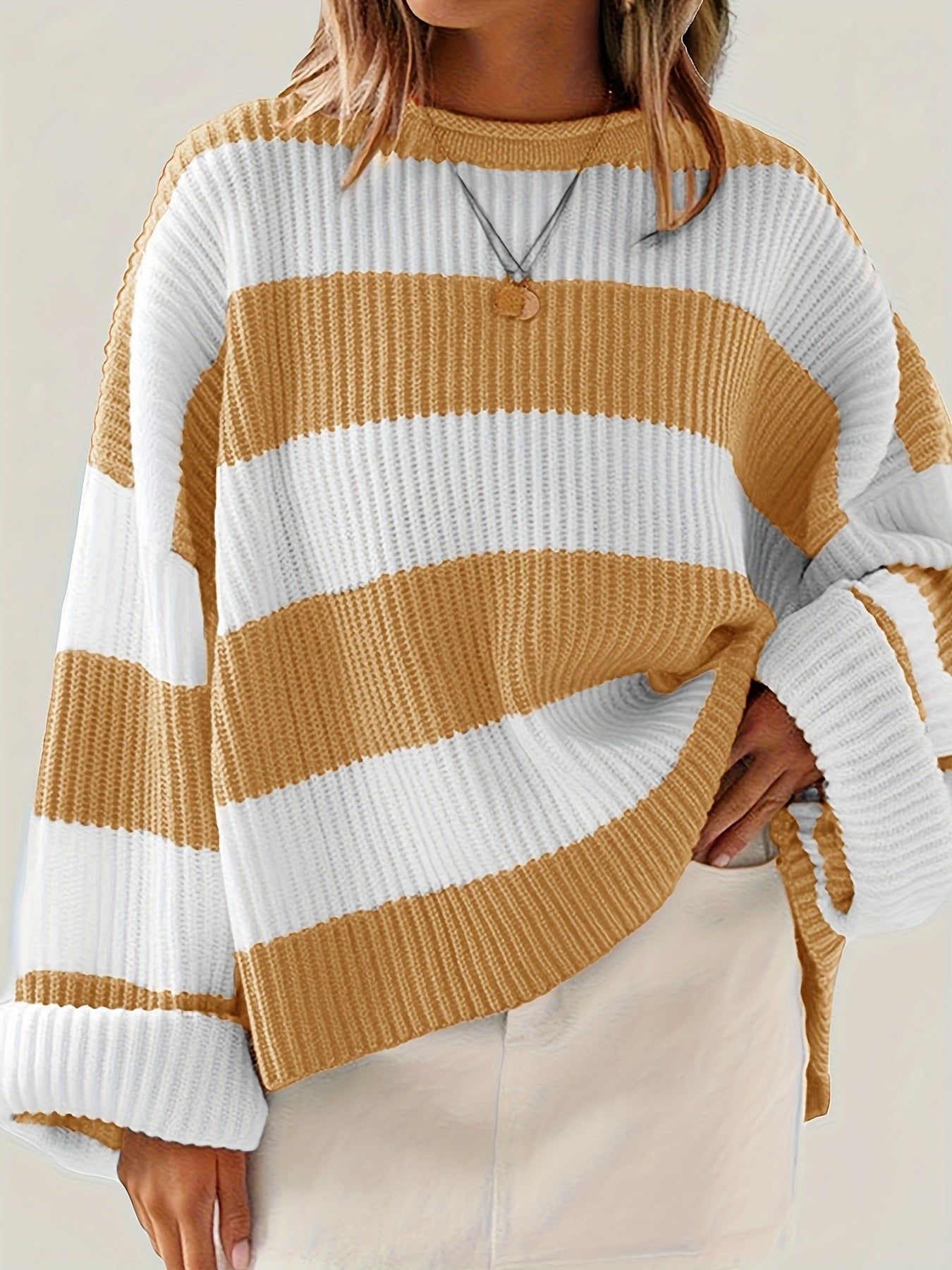 Women's Oversized Striped Knit Sweater