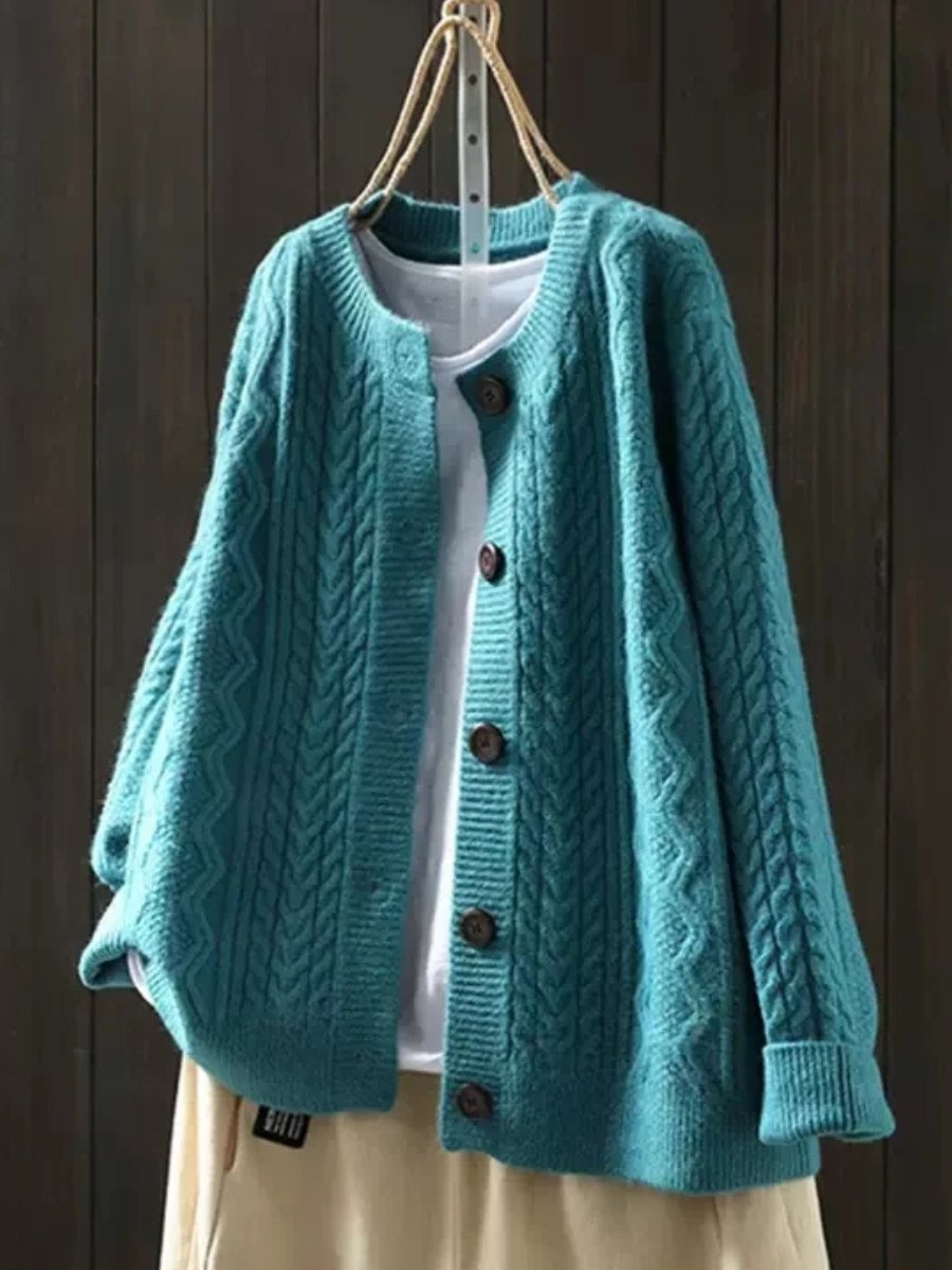 Women's Oversized Wool Cardigan - Blue