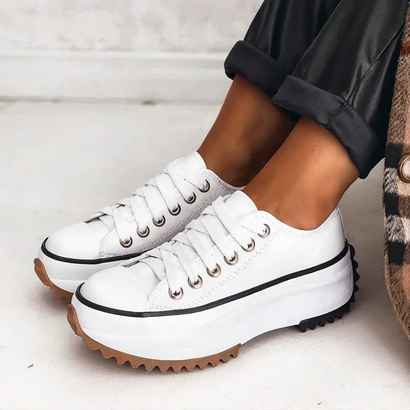 Women's Platform Sneakers - Alpine white