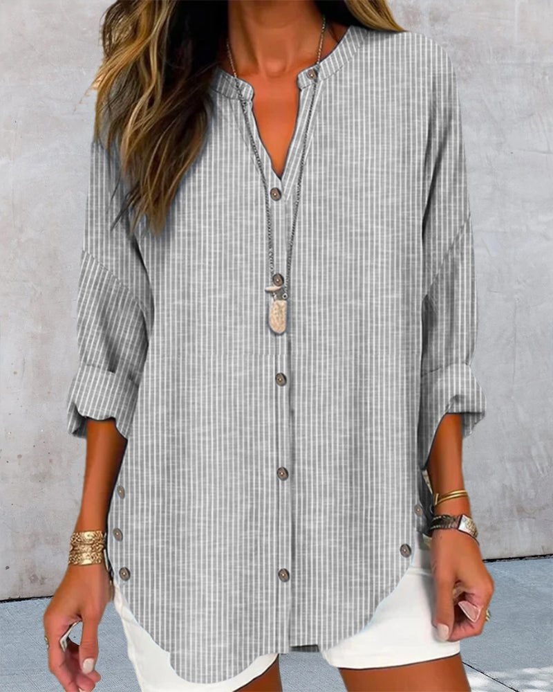 Women's Striped Oversized Tunic Blouse