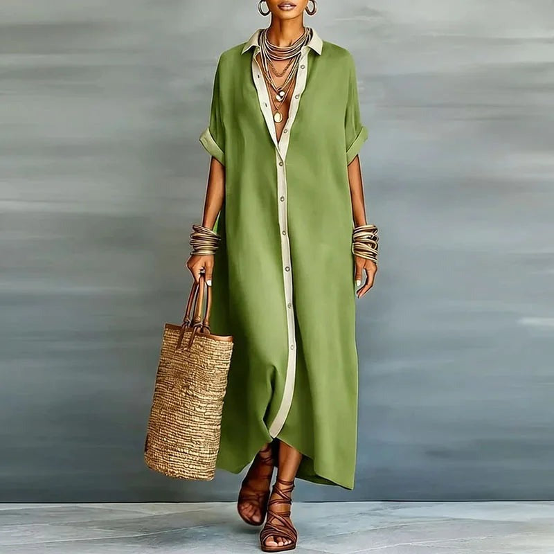 Long Sleeve Maxi Shirt Dress