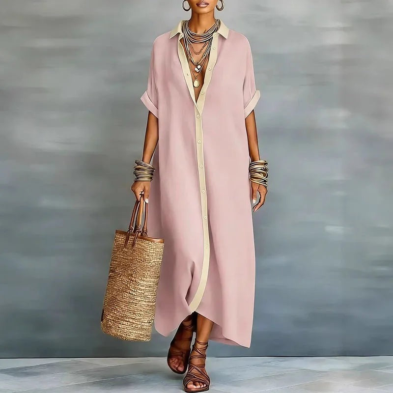 Long Sleeve Maxi Shirt Dress