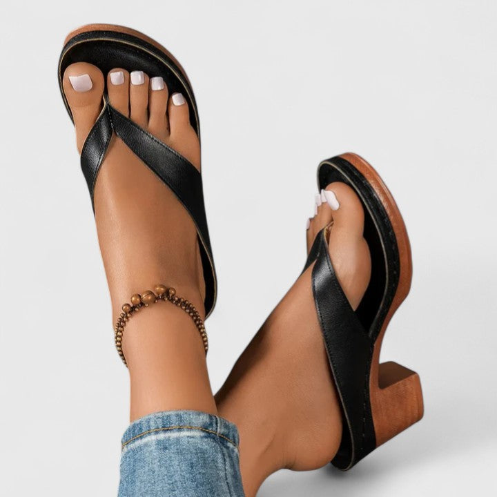 Louisa Women's Leather Toe Post Sandals 1