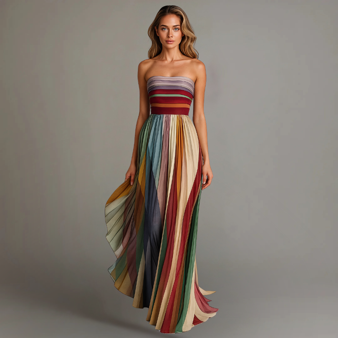 Lydia Women's Strapless Pleated Maxi Dress 1