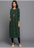 Long Sleeve Midi Dress - Green