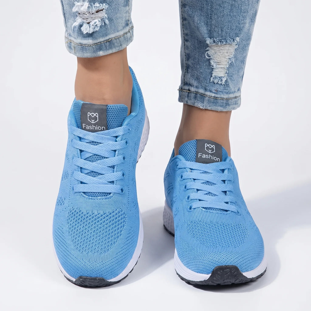 Women's Knit Sneakers - Sky Blue